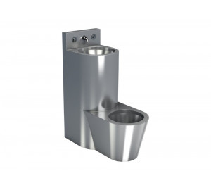 Urinal and washbasin set, angle left (with accessories)